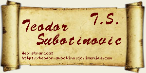 Teodor Subotinović vizit kartica